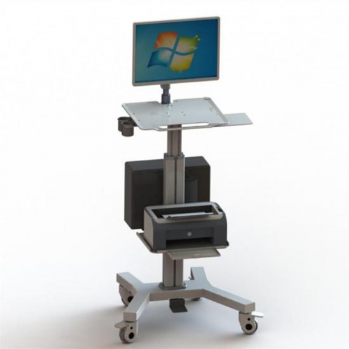 All In One Workstation VESA Hospital Mobile Medical Computer Trolley