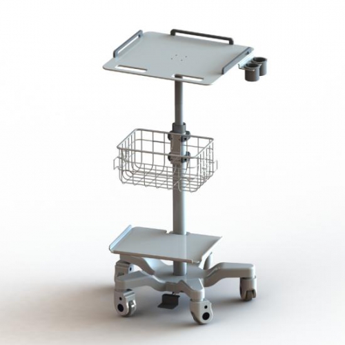 Pneumatic height adjustment multi-purpose large tray ECG trolley